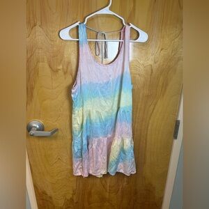 Multicolor Sleeveless Tie-Dye Dress